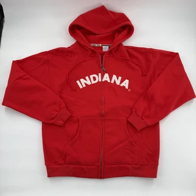 Indiana Hoosiers Sudadera Para Hombres Mediana Roja NCAA College Sudadera con Capucha Cremallera Completa Foto 1 de 4