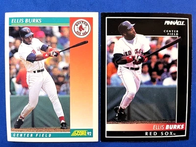 Ellis Burks 1992 Score & 1992 Pinnacle Baseball - Red Sox - Image 1 of 2