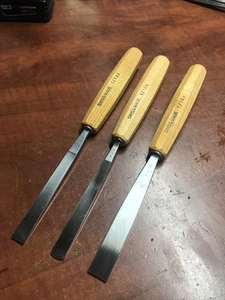 3x Cinceles Rectos/Redondos Bisel Único HECHOS EN SUIZA Nuevos Genuinos 1/12e-1/16e - Imagen 1 de 7