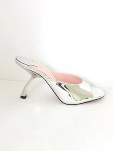 Piferi Silver Peep Toe Heels - Picture 1 of 14