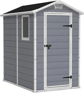 Casetta giardino effetto legno 130x192x198 cm grigia Keter Manor - Imagen 1 de 1