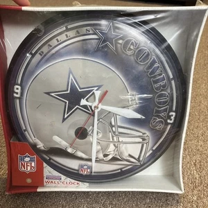 Dallas Cowboys LOGO 12"  ROUND WALL CLOCK NEW WINCRAFT - Untested. 2nd Arm Issue - Picture 1 of 4