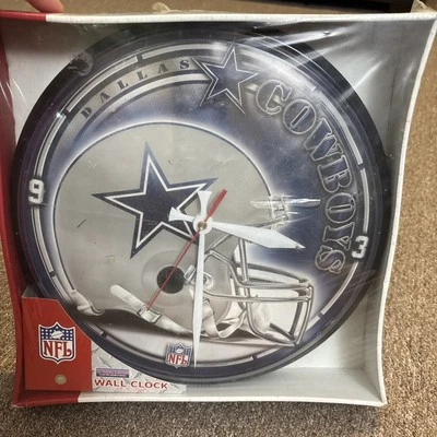 Dallas Cowboys LOGO 12"  ROUND WALL CLOCK NEW WINCRAFT - Untested. 2nd Arm Issue - Image 1 of 4