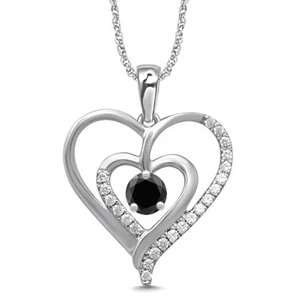 1.28Ct Round Shape 100% Natural Earthmind Black Diamond Pendant In 925 Silver - Picture 1 of 1