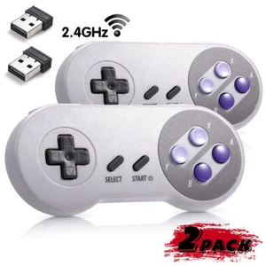 For Windows PC MAC Raspberry Pi SNES Wireless USB Controller Gamepad 2PCS - Picture 1 of 11