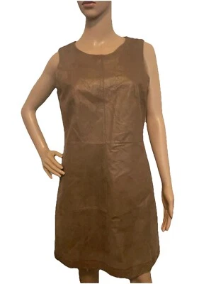 Vestido Badgley Mischka Belle para mujer talla 10 cuero marrón dorado Foto 1 de 4