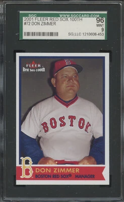 2001 Fleer Red Sox 100th #72 Don Zimmer SGC 96 Mint 9 - Image 1 of 2