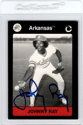 1991 Collegiate Collection AUTO #37 JOHNNY RAY Arkansas Razorbacks CHOUTEAU OK - Image 1 of 2