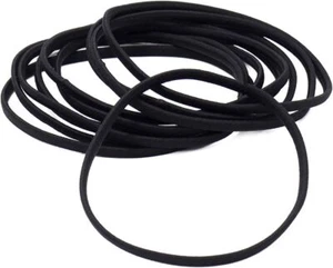 XXL Size Hair Elastics Flat - Black - Picture 1 of 2