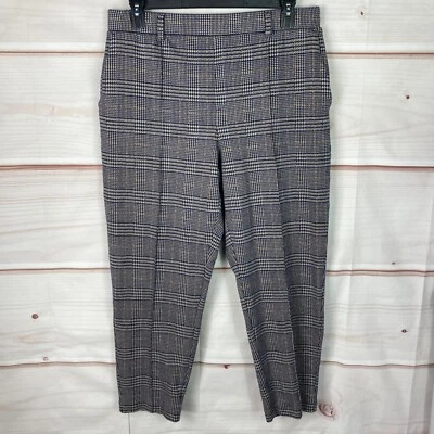 Pantalones Lands End para mujer grandes deportivos tejidos pierna cónica a cuadros bolsillos elásticos Foto 1 de 4