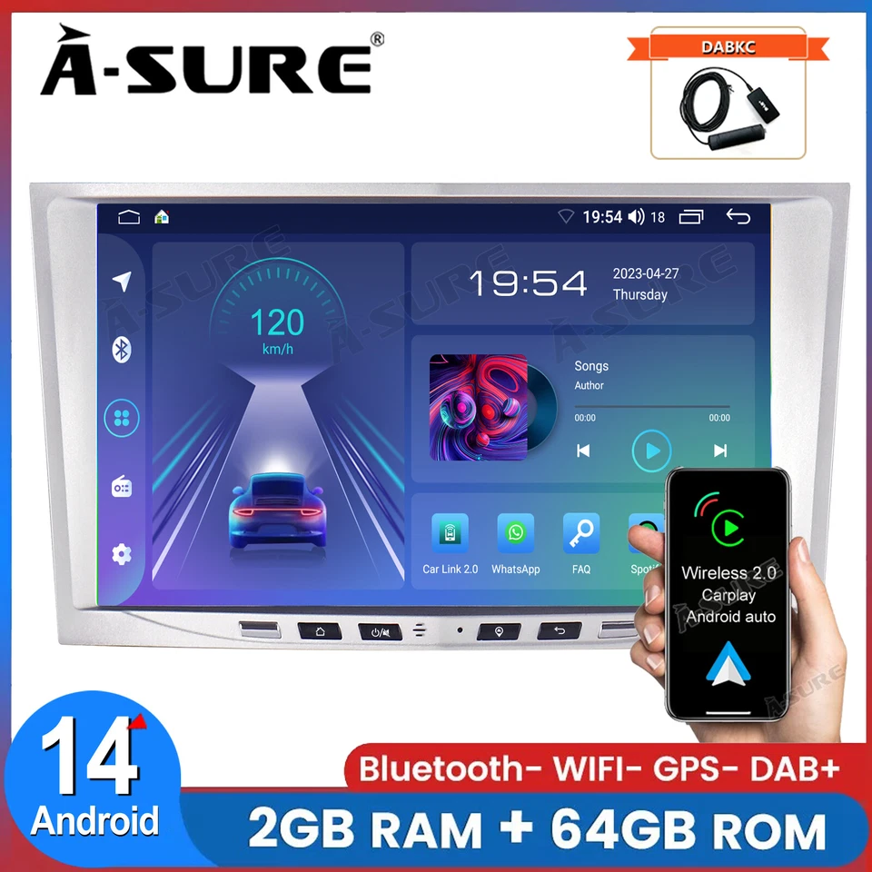 DAB Android 14 Für Opel Corsa D Zafira B Astra Autoradio Apple Carplay GPS 2+64G - Bild 1 von 4