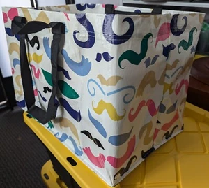 Mustachioed Tote Ikea Mustache Shopping Bag Storage 19 gal Ikea Banglig Frakta - Picture 1 of 4