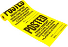 Tsr-100 Posted Private Property Tyvek Sign Roll 11" X 11" Yellow, 100 Pieces