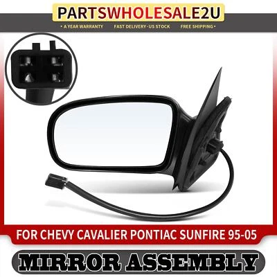 Driver Side Black Power Mirror for Chevrolet Cavalier Pontiac Sunfire 1995-2005 - Image 1 of 4