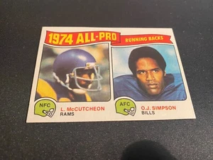 1975 TOPPS FOOTBALL #209 ALL-PRO RUNNING BACKS O.J. SIMPSON!! NM-MT OR BETTER!! - Picture 1 of 2