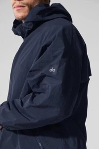 New Alo Vantage Nylon Ripstop Track Jacket - Navy Blue Size Medium $139 NWT - Picture 1 of 2