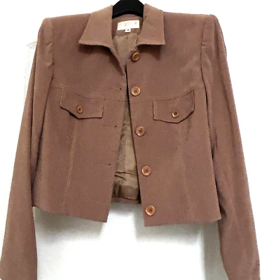 Alberto Makali Pants Suit Set Size 12 Caramel Color/ Lined Jacket & Pants - Image 1 of 4