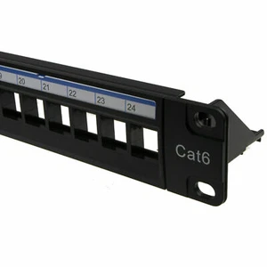 24 Port Patch Panel Load Bar for Keystone & Panel Mount Jacks with Back Bar - Afbeelding 1 van 6