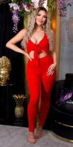 Hot V-Neck Maxi Mono sin Mangas Con Cutout Corte Y Lazo - Imagen 1 de 15
