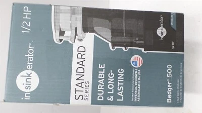 INSINKERATOR BADGER 500 1/2 HP CONTINUOUS FEED GARBAGE DISPOSAL LIFT & LATCH