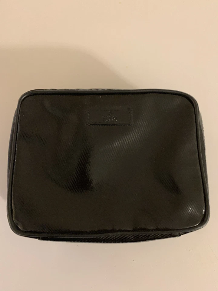 Gucci косметический макияж сумка мешок черный Dilux лакированная кожа Shinny - Изображение 1 из 4