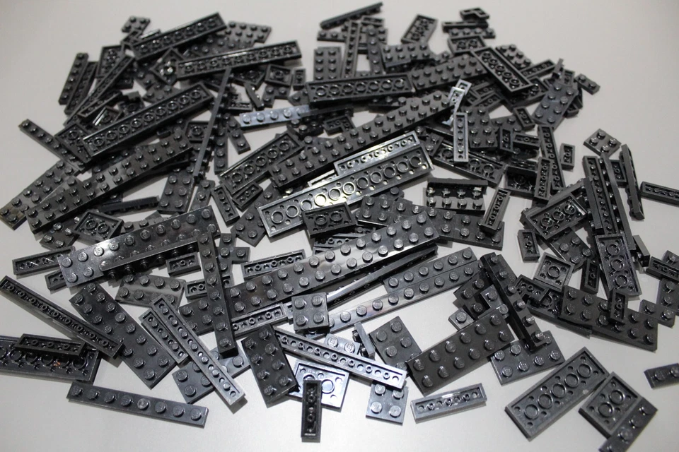 LEGO 200 Platten Plates einreihig zweireihig schwarz black #3936 - Bild 1 von 1