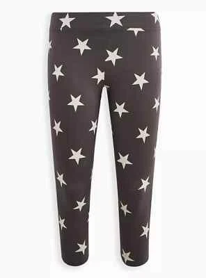 Legging Torrid Crop Simple Stars tiro alto elástico firma gris 3X #41369 Foto 1 de 3