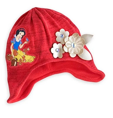 Disney Store Princesa Blancanieves Rojo Tejido Gorro Niñas Talla 3-6 y 6-10 Años Foto 1 de 2