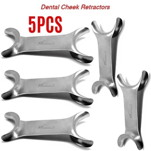 5-Pieces Cheek Lip Retractor Dental Double-Head Mouth Opener Metal Hook - Picture 1 of 3