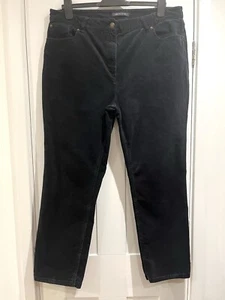 M&S Collection Size 18 Black Corduroy 'Jeans Style' Trousers Cotton With Stretch - Picture 1 of 9