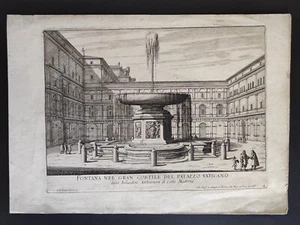 Brunnen des Vatikanischen Palastes, Fontane Di Roma, G. B. Rock, Druck XVIII - Bild 1 von 8