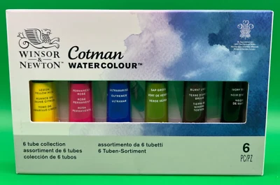 Conjunto de 6 tubos de 8 ml Winsor & Newton Cotman Water Colours #746 - Imagem 1 de 2