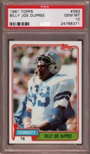 1981 TOPPS # 393 BILLY JOE DUPREE ☆LOW POP☆ DALLAS COWBOYS PSA 10 GEM-MINT - Picture 1 of 1