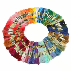 Lot 100 Multi Colors Cross Stitch Floss Cotton Thread Embroidery Sewing Skeins - Picture 1 of 5