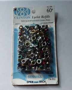 Vintage 200 Scovill Clinton™ 1/8" Eyelet Refills #639 Replace 16p & #574 Pliers - Picture 1 of 2