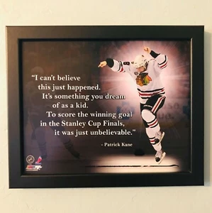 Patrick Kane Stanley Cup Celebration Photo Framed Wall Art Decor Man Cave - Picture 1 of 4