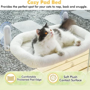 Cordless Folding Cat Window Perch Cats Hammock with 4 Suction Cups Pet Beds Seat - Picture 1 of 14