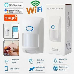 Tuya Smart WiFi Infrared Detector PIR Motion Sensor Home Security Google Alexa - Picture 1 of 11