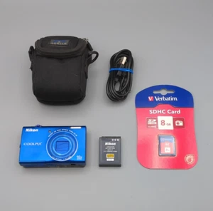 Nikon Coolpix S6200 16.0MP Digital Compact Camera Blue 10x, Charger, SD, READ - Imagen 1 de 23