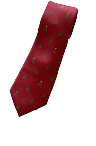 Corbata Tommy Hilfiger 100 % seda roja estampado navideño 57 pulgadas 3,25 de ancho nueva con etiquetas - Imagen 1 de 5