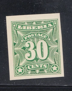 Liberia # 108 Color Trial GREEN On Card (No Gum As Always) - Picture 1 of 1