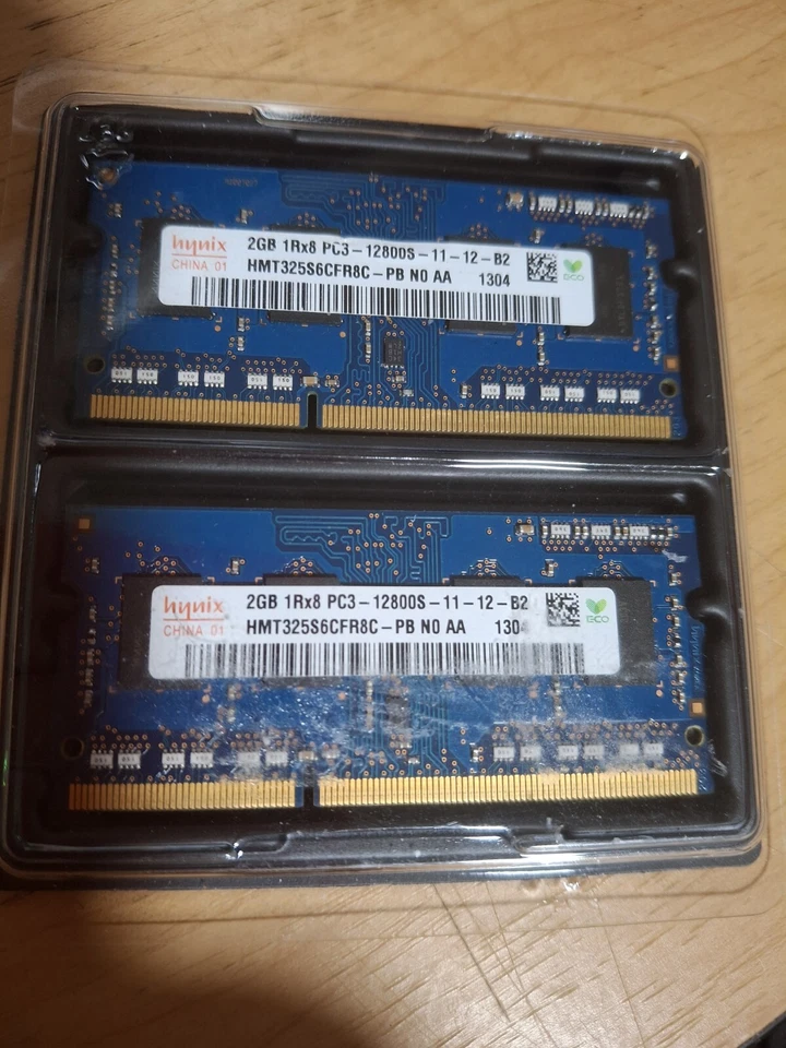 Hynix 4GB Pc3-12800s-11-12-B2 Laptop Memory 2x2gb - Image 1 of 1