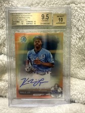 2017 Bowman Chrome Prospect Autographs Orange Refractors Khalil Lee 6/25 Royals