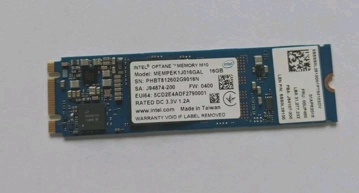 Intel Optane Memory SSD M.2 2280 16GB MEMPK1W016GA PCIe 3.0 3D Xpoint NVMe - Image 1 of 1