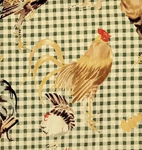 The Roost Hahn Hühner Eier Baumwolle Gingham Stoff Alexander Henry BTY - Bild 1 von 5