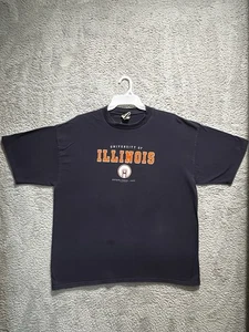 Vintage University of Illinois Fighting Illini Chief Logo T-Shirt XL - Picture 1 of 9