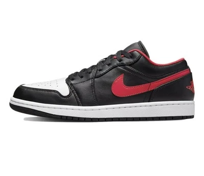 Nike Air Jordan 1 Retro Low Black Fire Red White 553558-063 size 10 Men's - Image 1 of 4