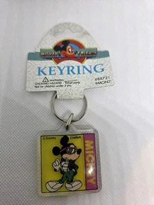 Vintage Mickey Mouse Schlüsselanhänger Walt Disney Sonnenbrille 90er Kunststoff NOS Retro - Bild 1 von 5