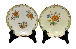 Shelley Shell-Shaped Dish/Hand Painted Orange Potentilla Poppy/Cornflower.c.1920 - Picture 1 of 14