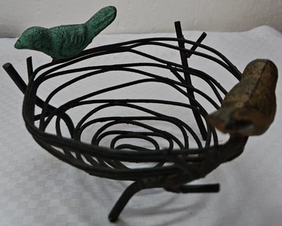 Pequeña escultura vintage de pájaro de hierro forjado/decoración del hogar/ Foto 1 de 4